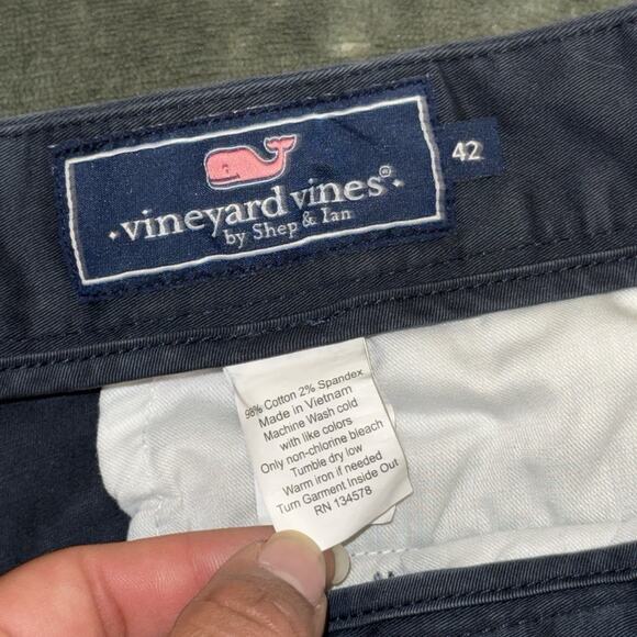Vineyard Vines Shorts Mens 42 Navy Blue Club Short Cotton Twill Chino Adult - Picture 6 of 7